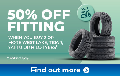 Half Price Fitting on Selected Budget Tyres